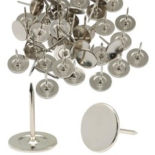 50 PCS 16x20 mm Flat Head Thumb Tack Silver Upholstery Push Pin Wall Decor