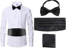 Adjustbale 26-38 INCH Tuxedo Cummerbund Set with Bow Tie  Small, Black