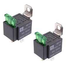 2 x 12V Automotive On/Off Fused Relay 30A 4-Pin Auto Car