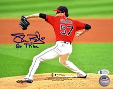 Shane Bieber Autographed Signed 8x10 Photo Cleveland Indians "Go Tribe" Beckett
