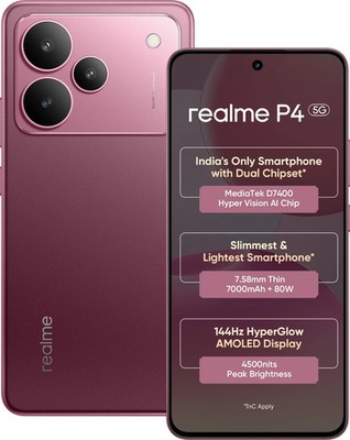realme P4 5G (Red, 128 GB 8GB RAM) Mediatek Dimensity 7400 Global version
