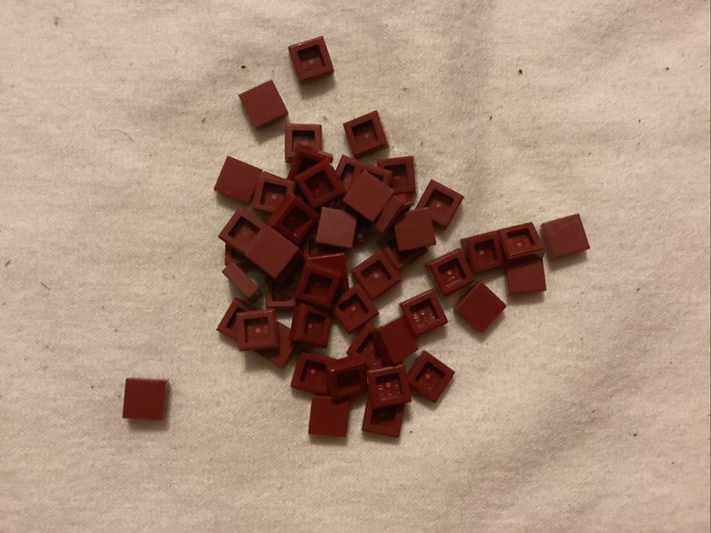 Lego 50 New Maroon Dark  Red Tiles Flat Smooth 1 x 1 Parts