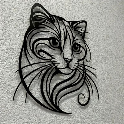 NEW  Cat Silhouette  Metal Wall Art - Whimsical Cat Design