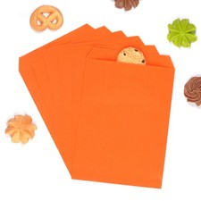 Orange Flat Medium Kraft Bags 5" x 7" (13 x 17.8cm) Pack of 100 - Treat Candi...