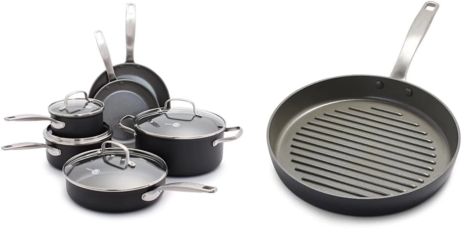 Chatham 10-Piece Healthy Ceramic Nonstick Cookware Set & Grill Pan