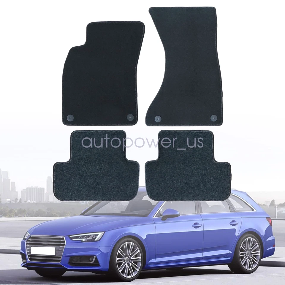 Alfombrillas de repuesto delanteras-traseras terciopelo negras para Audi A4 S4 2009-2016 Foto 2 de 4