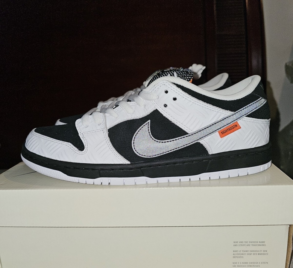 Nike SB Dunk Low x TightBooth White/Black Size 10.5 | eBay