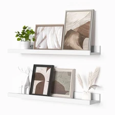 Picture Ledge Shelf, Floating Shelves Set of 2, 24 Inches Picture Shelf for W...