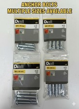 Anchor Bolts - M6 / M8 / M10 Multiple Sizes - Heavy Duty Fixings - Pack of 4