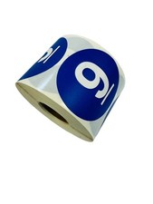 Inventory Control Numbers Labels   Number 9 Nine 2" Peel  Stick 500 Stickers