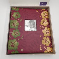 Hallmark Stories Floral Pattern Large Maroon Photo Album Ring Binder NIB NOS