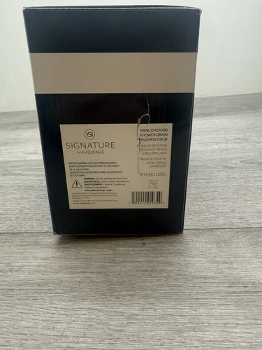 Signature Hardware SH439112BG Menlo Round Shower Drain w/ Flange, Brushed Gold - Picture 1 of 3