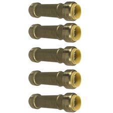 5 Pack XFITTING 3/4" Push Fit Slip Coupling, Repair Coupling, Lead Free Brass