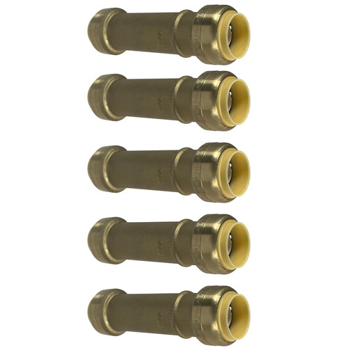 5 Pack XFITTING 3/4" Push Fit Slip Coupling, Repair Coupling, Lead Free Brass