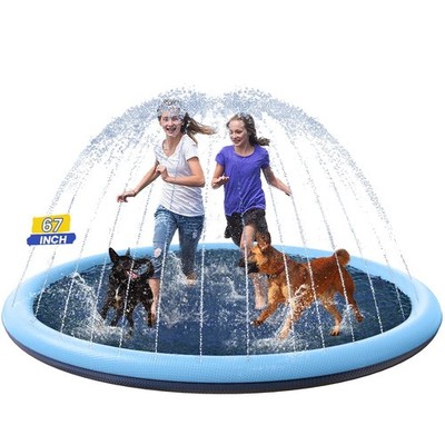 Splash Pad Non-Slip Dogs Cool Sprinkler Pool Extra Large Splash Pads for Kids...