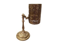 VINTAGE Hollywood Regency Gold Tone Dixie Cup HOLDER DISPENSER 8 1/2"