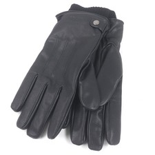 Pristine COACH gloves Logo Silver Button 3-Way Wool Inner Leather Gloves L F...