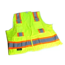 Lot 5 Radians SV6-2ZGM Reflective Safety Vest Green 8-Pocket Class 2 Zipper XXL