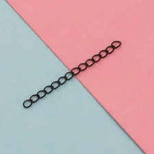 30PCS Black Plated Stainless Steel Oval Curb Chain Extender, Necklace Bracelet 