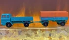 Matchbox LESNEY Vintage Mercedes Truck No. 1 Trailer No. 2 Orange Canopy FARM