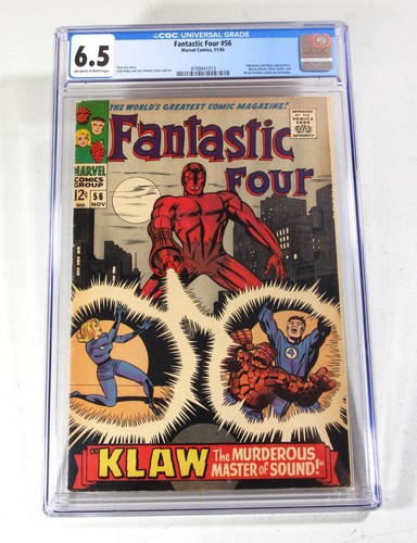 FANTASTIC FOUR #56 ~~ CGC 6.5 ~~ Silver-age Klaw ~ Kirby! ~~ from 1966! 😁