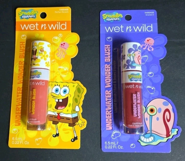 Wet N Wild SpongeBob Underwater Wonder Liquid Blush/Lip 3 pc Set Sealed NEW  - Image 2 of 4