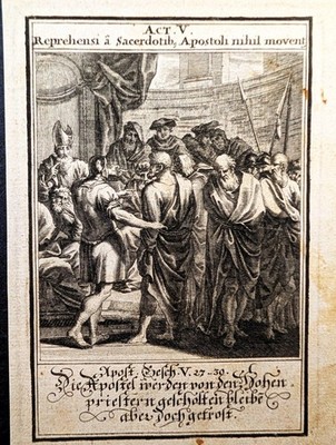 Kupferstich von 1695. Apostel vor Rat. Christoph Weigel: