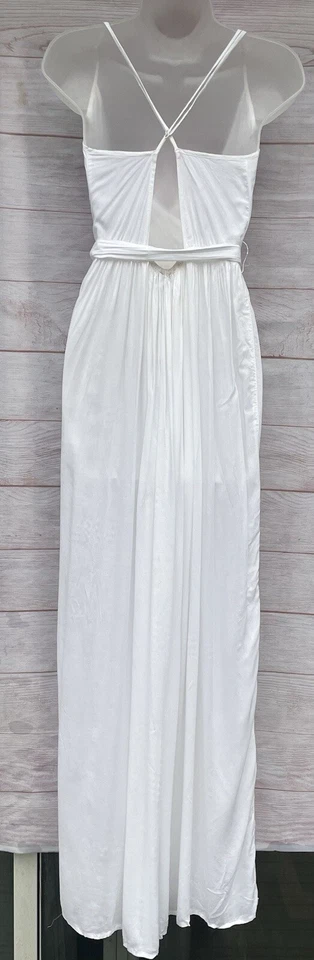 Vestido encubierto de natación blanco playero talla 10 tirantes de espagueti abertura en la pierna de ASOS Foto 2 de 4