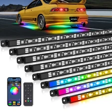 MICTUNING N8 Car Underglow Light Bar for RV，Chasing Color RGBW LED Wireless App