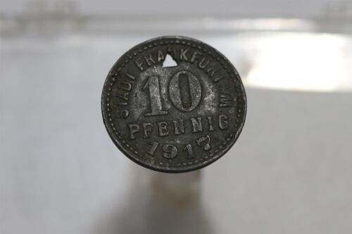 GERMANY WAR MONEY TOKEN 10 PFENNIG 1917 FRANKFURT ZINC B48 #251