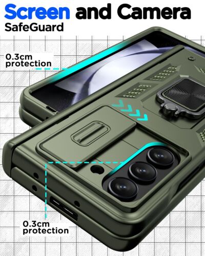 For Samsung Galaxy Z Fold5 Phone Case Shockproof Stand Slide Camera Hinge Cover - Picture 20 of 36