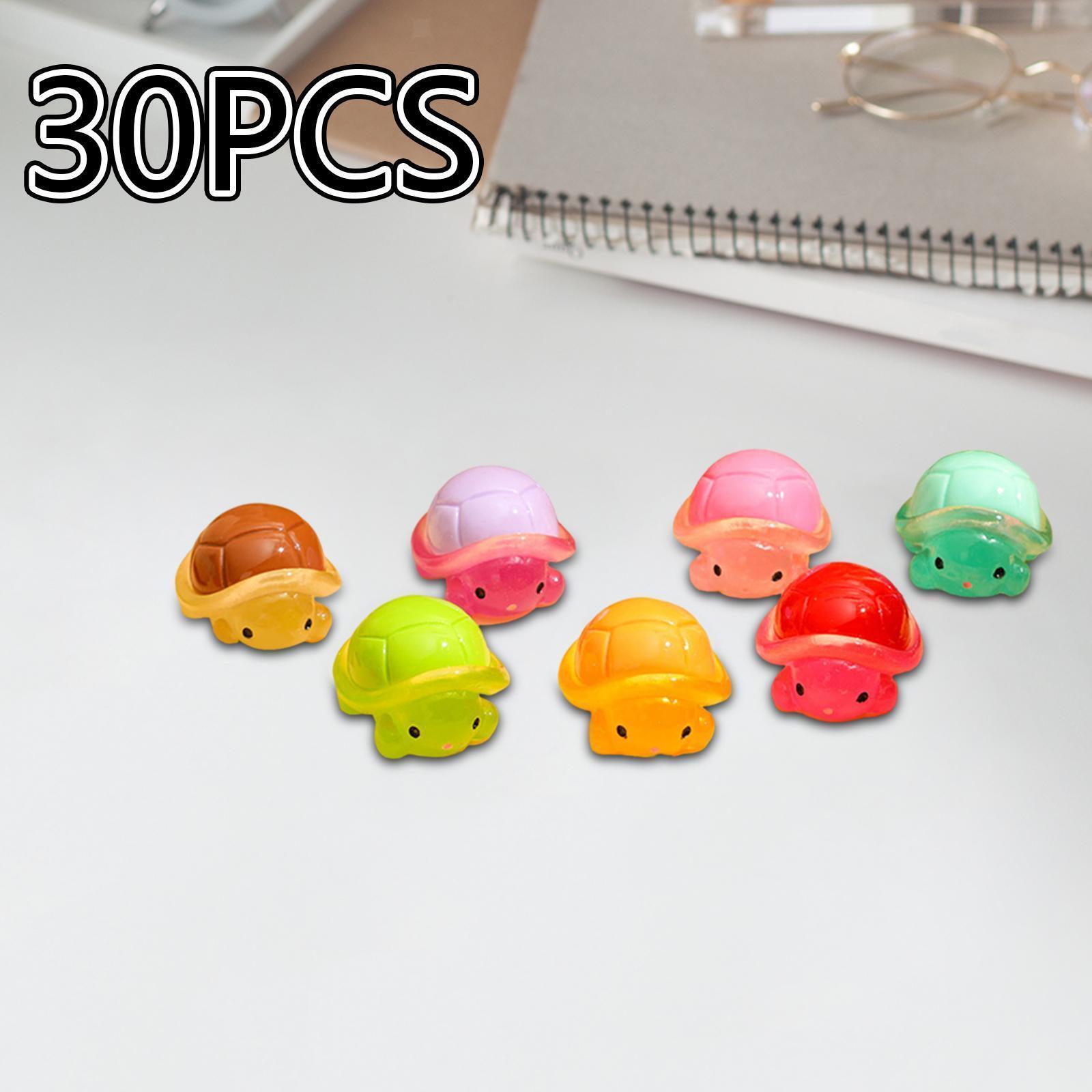 30Pcs Miniature Luminous Turtle 3D Turtle Figurines DIY Crafts Sculptures