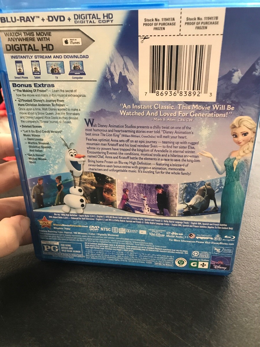 Disney Frozen Collectors Edition Blu-Ray DVD Digital HD Copy
