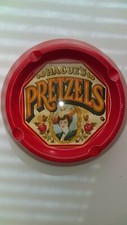 Vintage Case Manufacturing Co. NY Tin Ashtray, "Hague's Pretzels"