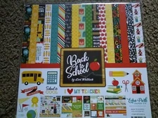 Crafts EP 12X12 Paper Pack Back to School Bus House Pencils Apples Teacher Cool