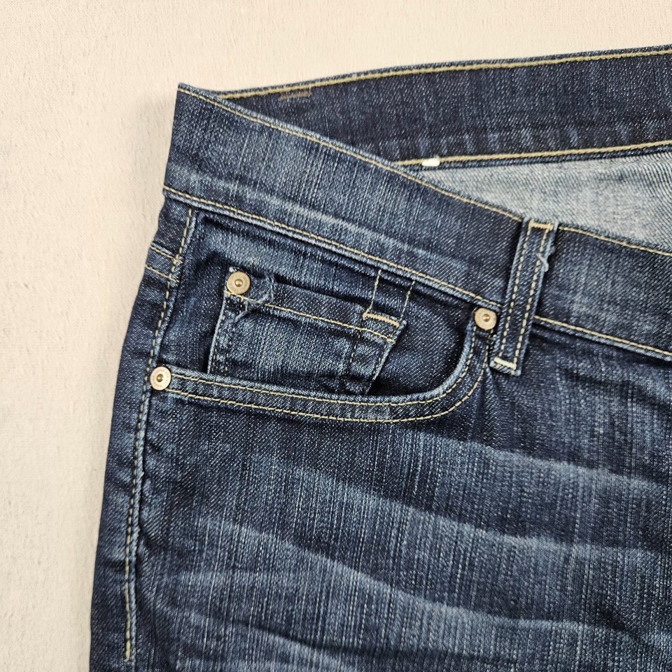 7 For All Mankind Jeans Mens Size 36 Blue Button Fly Denim Nate Bootcut