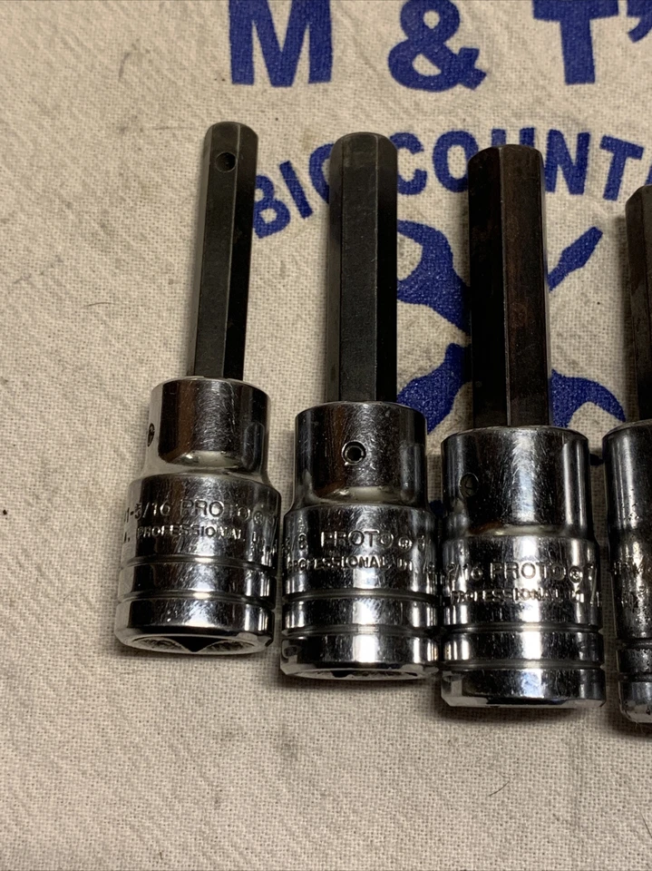 Proto Professional 1/2" Drive 5 Pc SAE Hex Bit Socket Set 5/16" - 9/16" - Image 2 of 4
