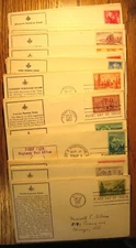 Lot of 38 First Day of Issue Envelopes from the 1950's USPS USED