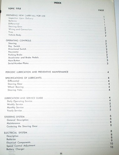 Allis Chalmers 2e 4e Electric Golf Car Cart Operators Maintenance Parts Manual Ebay