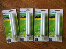 Philips Energy Saver 13w PL-S Cool White 4100K Twin GX23 CFL Light Bulb Set of 4