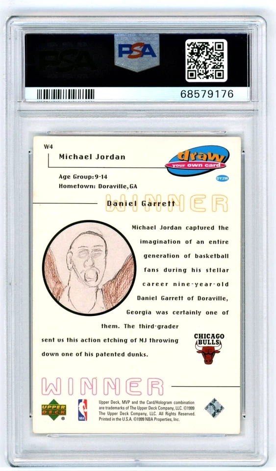 Michael Jordan 1999-00 Upper Deck MVP #W4 PSA 7 NM Winner Draw Your Own Card - Image 2 of 3