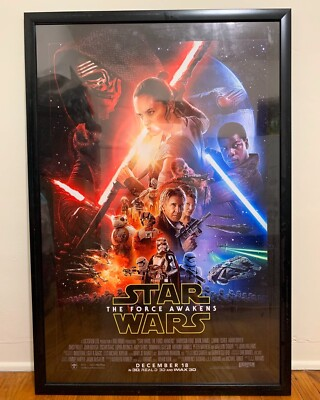 #ad STAR WARS THE FORCE AWAKEN MOVIE POSTER FRAMED $40.00