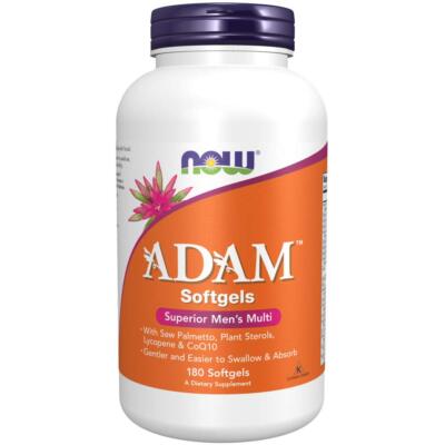 NOW Foods Adam Men's Multiple Vitamins 180 Softgels Supplement Pack