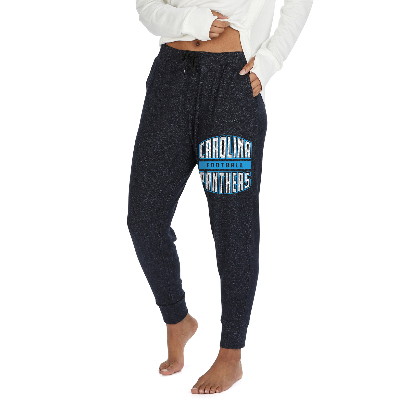 Легкие брюки для бега трусцой из мрамора Zubaz Womens NFL Carolina Panthers