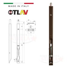 CATENACCIO A LEVA 25cm BRONZATO A INCASSO X PORTA PORTONE LEGNO OTLAV INFISSO