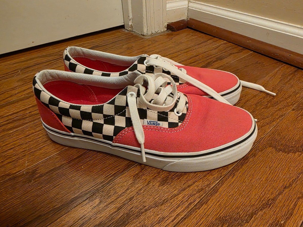 Vans Era Checkerboard/Pink Canvas Skate Shoes Size women