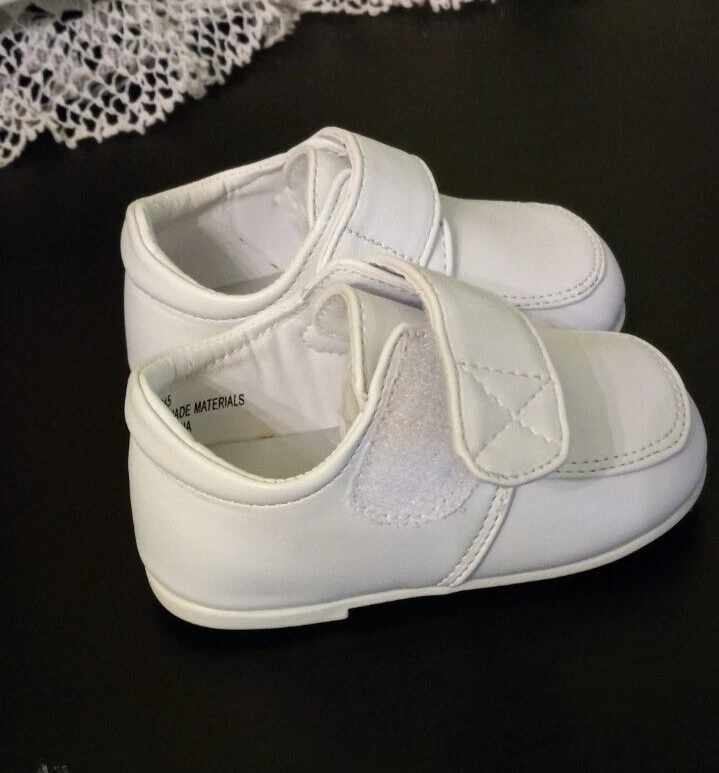 Nuevo Regalo Bebé Niño Cristiano/Boda Vacaciones Navidad Blanco Zapatos Talla; 1(6-12M) Foto 3 de 4