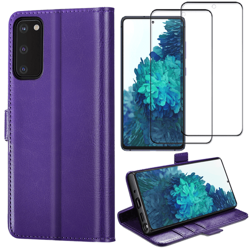 For Samsung Galaxy S20 FE 5G Leather Wallet Phone Case Cover / Screen Protector - Photo 21 sur 26