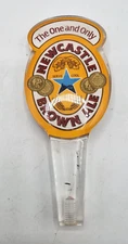 Vintage New Castle Brown Ale Beer Tap Handle Plastic "The One and Only" Used
