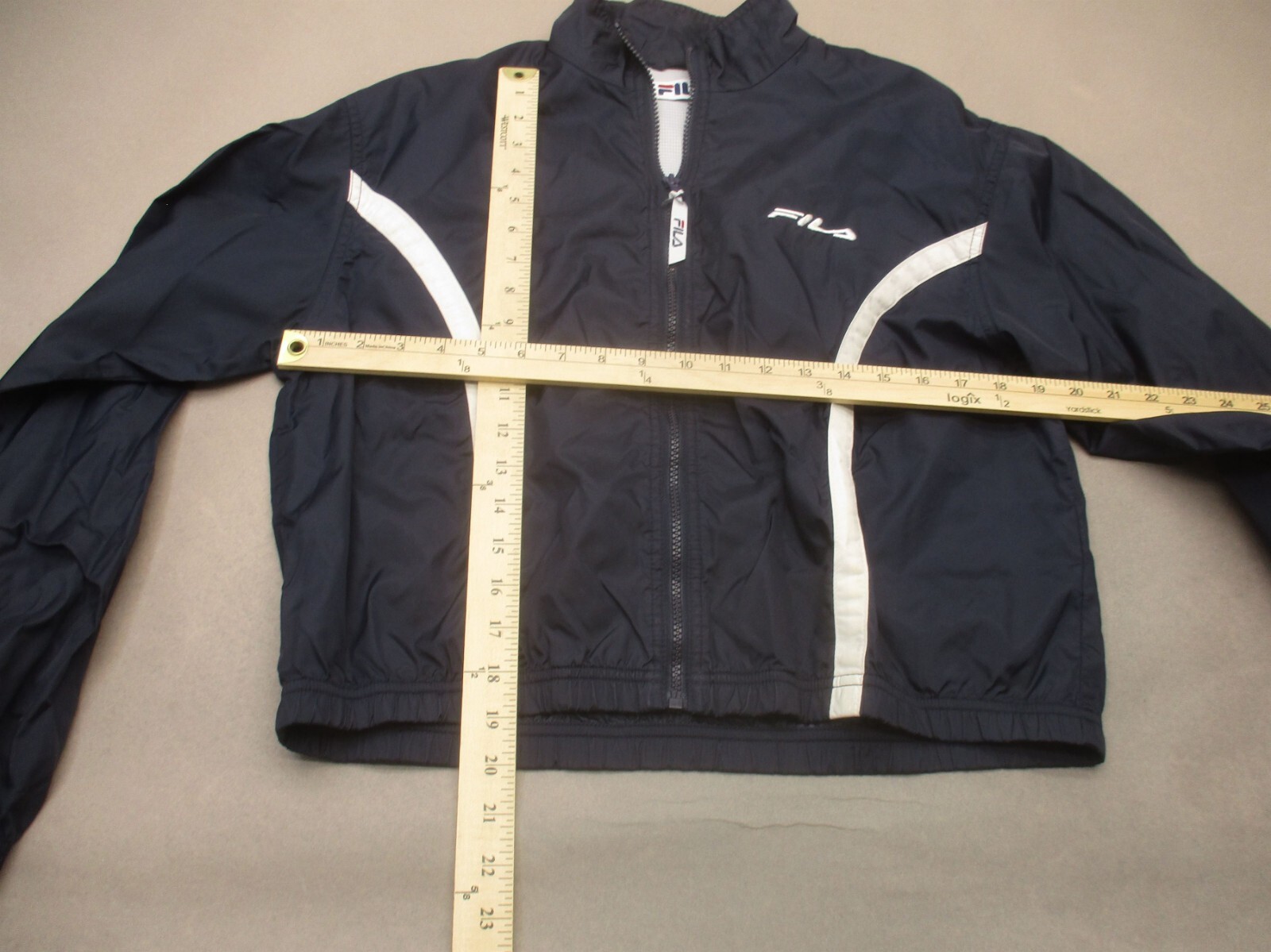 Giacca da corsa FILA taglia L donna 100% nylon full zip supporto colletto tasca 437